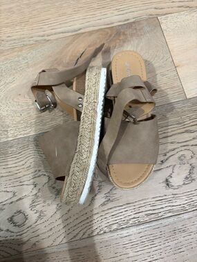 Soda Taupe Espadrille Platform Sandals with Ankle Strap